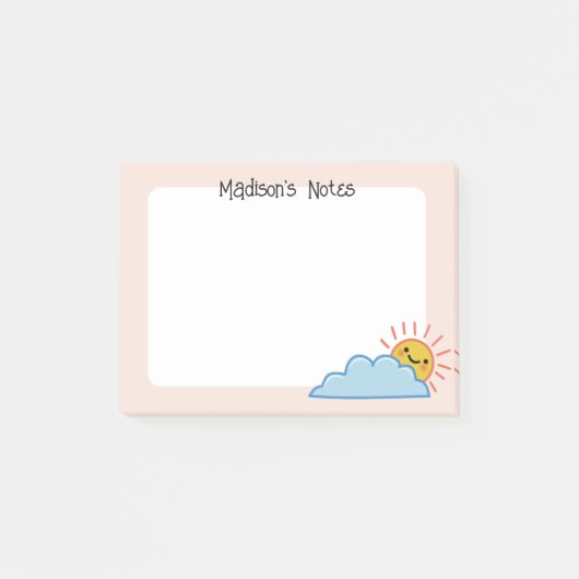 Persoonlijke Zonne Schein En Wolken Post-it® Notes (Voorkant)