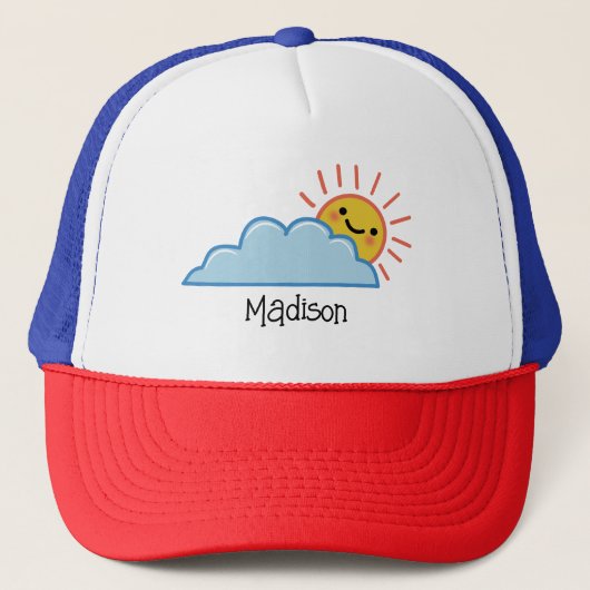 Persoonlijke Zonne Schein En Wolken Trucker Pet (Voorkant)