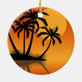 Persoonlijke zonnebank- en palmbomen Tropisch stra Keramisch Ornament (Achterkant)