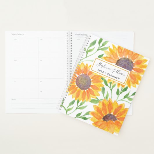 Persoonlijke zonnebloem 2023 planner (Display)