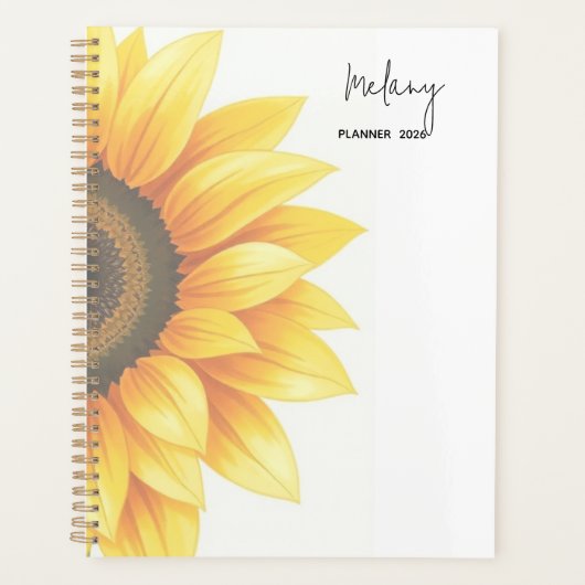 Persoonlijke Zonnebloem 2026 Weekplanner Planner (Voorkant)
