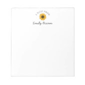 Persoonlijke zonnebloem A Opmerking van Notitieblo Notitieblok (Voorkant)