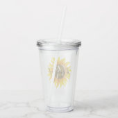 Persoonlijke zonnebloem acryl drinkbeker (Achterkant)