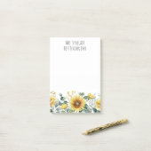 Persoonlijke zonnebloem bloem leraar waardering post-it® notes (Op bureau)