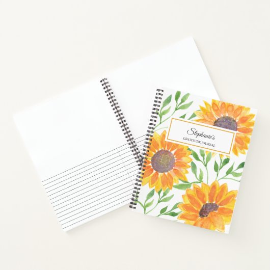 Persoonlijke zonnebloem-breedtegraad Journal Notitieboek (Binnen)