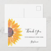 Persoonlijke Zonnebloem Dankjewel  Briefkaart (Voorkant / Achterkant)