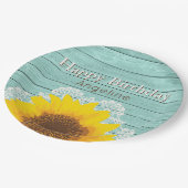 Persoonlijke zonnebloem en zonlicht papieren bordje (Gekanteld)