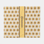 Persoonlijke zonnebloem fleece deken (Voorkant (Horizontaal))