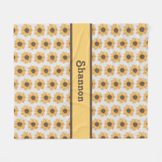 Persoonlijke zonnebloem fleece deken (Voorkant (Horizontaal))