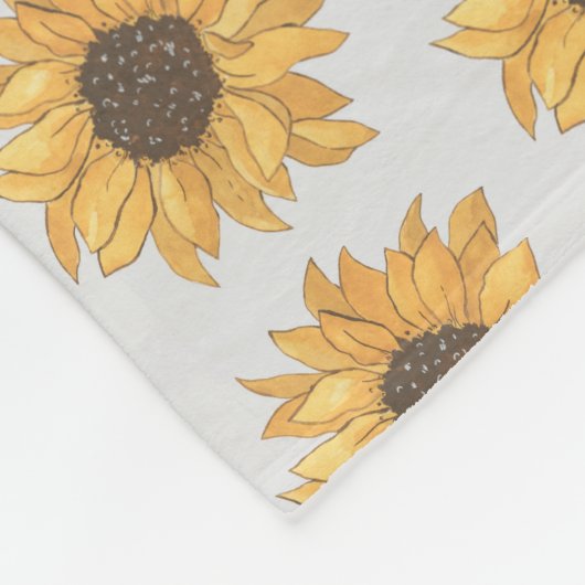 Persoonlijke zonnebloem fleece deken (Hoek)