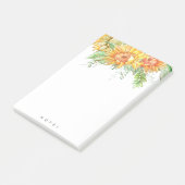 Persoonlijke zonnebloem Floral Boho Notes (Schuin)