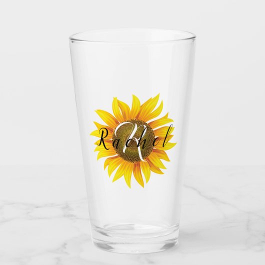 Persoonlijke zonnebloem glas (Voorkant)
