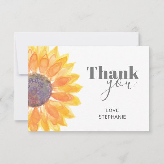 Persoonlijke zonnebloem Hartelijk dank Bedankkaart (Voorkant)