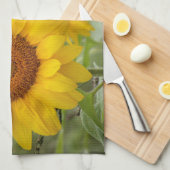Persoonlijke zonnebloem keukenhanddoek (Quarter Fold)