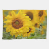 Persoonlijke zonnebloem keukenhanddoek (Horizontaal)