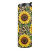 Persoonlijke Zonnebloem Luipaard 0,5L Thermokop Thermosbeker (Gedraaid links)