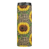 Persoonlijke Zonnebloem Luipaard 0,5L Thermokop Thermosbeker (Achterkant)
