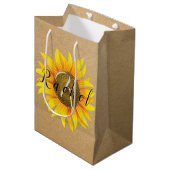 Persoonlijke zonnebloem middelgrote cadeautas (Voorkant Gekanteld)