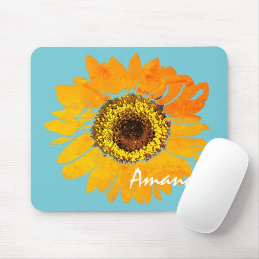 Persoonlijke zonnebloem Mousepad Muismat (Met muis)