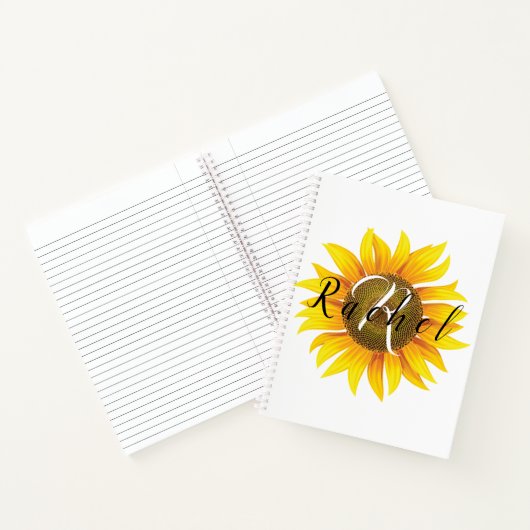 Persoonlijke zonnebloem notitieboek (Binnen)