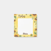 Persoonlijke Zonnebloem Notities Bloemige Memo Blo Post-it® Notes (Voorkant)
