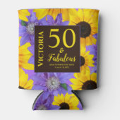 Persoonlijke zonnebloem & Paars, 50 en Fabulous Blikjeskoeler (Voorkant)