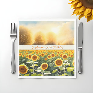Persoonlijke Zonnebloem Servetten - Rustieke Charm