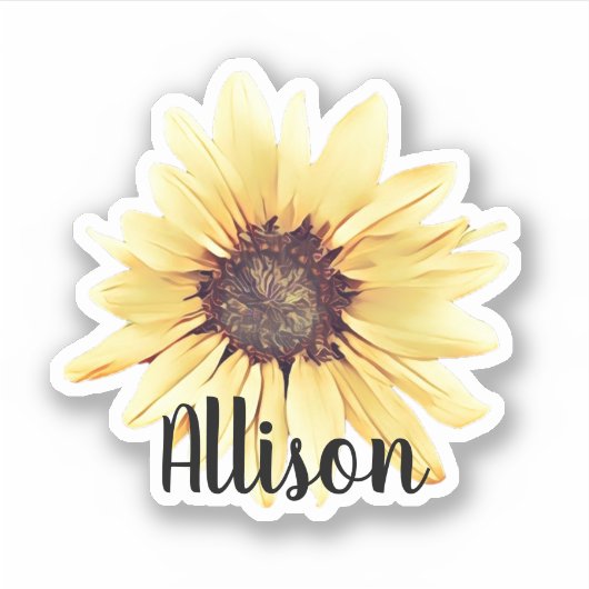 Persoonlijke zonnebloem - Sticker (Voorkant)