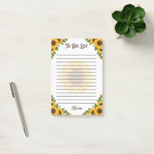 Persoonlijke Zonnebloem Takenlijst Post-it® Notes (Kantoor)