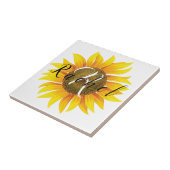 Persoonlijke zonnebloem tegeltje (Zijkant)