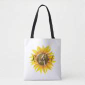Persoonlijke zonnebloem tote bag (Voorkant)