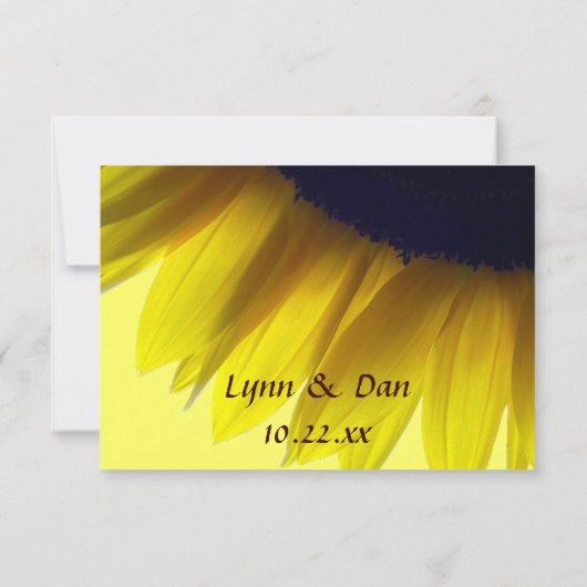 Persoonlijke Zonnebloem Trouw Verlovings Plaats Kaart (Achterkant)