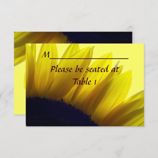 Persoonlijke Zonnebloem Trouw Verlovings Plaats Kaart (Voorkant / Achterkant)