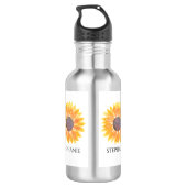 Persoonlijke zonnebloem waterfles  (Achterkant)