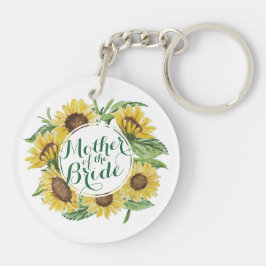 Persoonlijke Zonnebloem Wreath Wedding Sleutelhang Sleutelhanger
