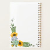 Persoonlijke zonnebloemen bloemstuk groen planner (Achterkant)