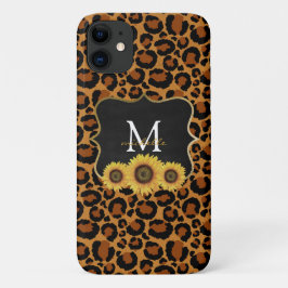 Persoonlijke zonnebloemen en luipaard Case-Mate iPhone case