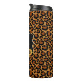 Persoonlijke zonnebloemen en luipaard thermosbeker (Geroteerd rechts)