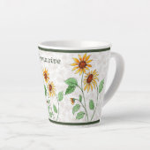 Persoonlijke zonnebloemen op Maple Leaves Latte Mok (Rechterhoek)