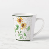 Persoonlijke zonnebloemen op Maple Leaves Latte Mok (Rechts)