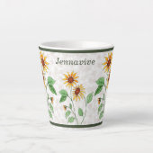 Persoonlijke zonnebloemen op Maple Leaves Latte Mok (Voorkant)