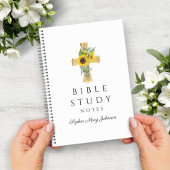 Persoonlijke zonnebloemen Religieuze Kruis Notitieboek
