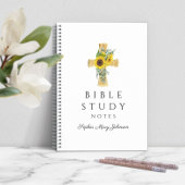 Persoonlijke zonnebloemen Religieuze Kruis Notitieboek