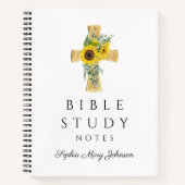 Persoonlijke zonnebloemen Religieuze Kruis Notitieboek (Voorkant)