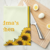 Persoonlijke zonnebloemen theedoek (Quarter Fold)