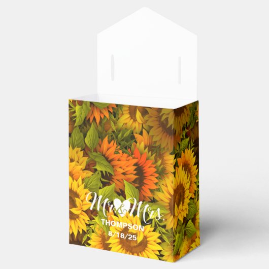 Persoonlijke zonnebloemen Weddenschap Tent Favor B Bedankdoosjes (Geopend)