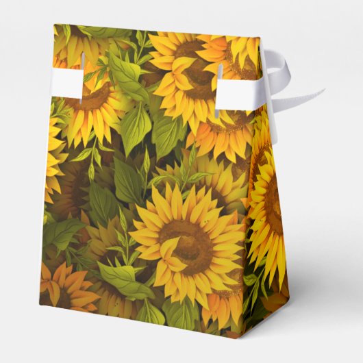 Persoonlijke zonnebloemen Weddenschap Tent Favor B Bedankdoosjes (Achterkant)