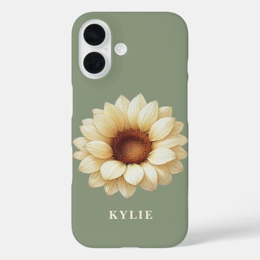 Persoonlijke zonnebloemnaam Sage Groene telefoonho Case-Mate iPhone Case (Achterkant)