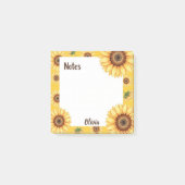 Persoonlijke zonnebloemnotities vierkant post-it® notes (Voorkant)