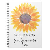 Persoonlijke zonnebloemoenreünie notitieboek (Voorkant)